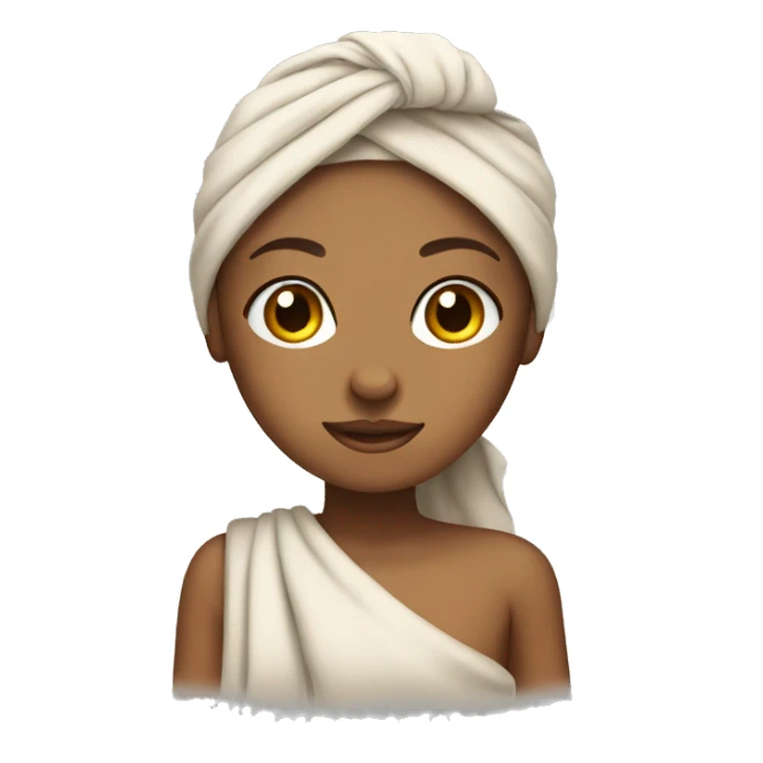 Tan girl wearing a hair towel sticker
