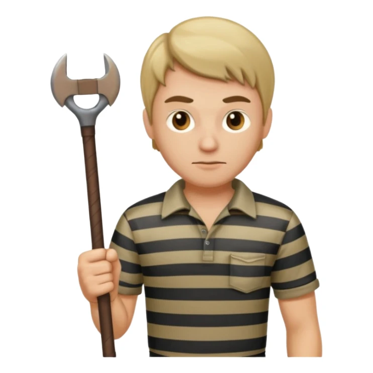 Thief with crowbar and striped shirt sticker