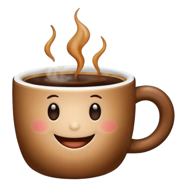 a cute cup of coffee with a smile, without the plate under the cup sticker