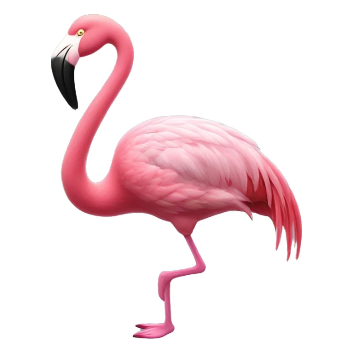 A pink flamingo with tap-dancing shoes  sticker