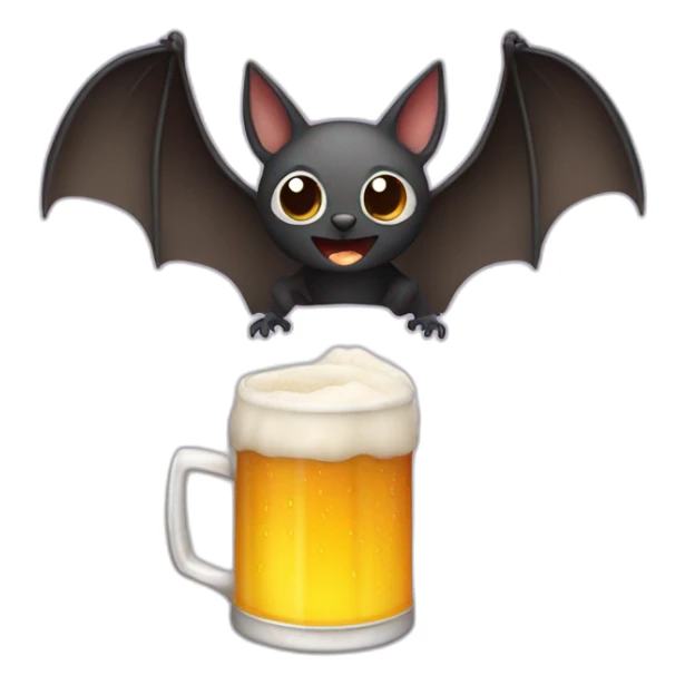 A bat drinking a can of beer sticker