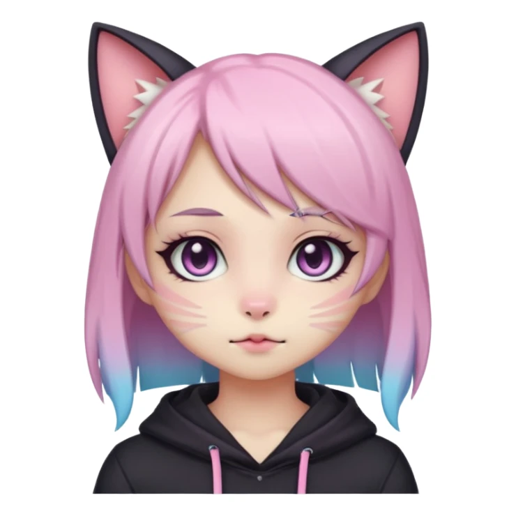 Gorgeous Cute Edgy Kawaii Pastel Gradient Beautiful Anime Emo CatLady sticker