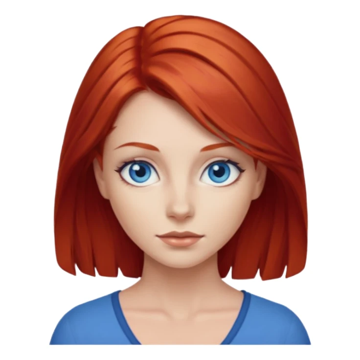 Woman red hair blue eyes sticker