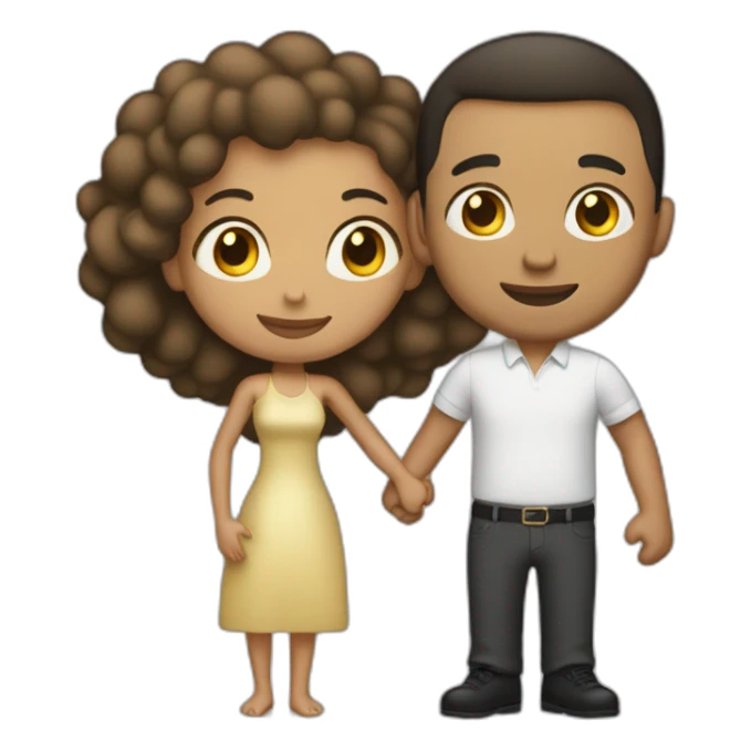 Tall lightskin man with champagne, hugging short lightskin woman sticker