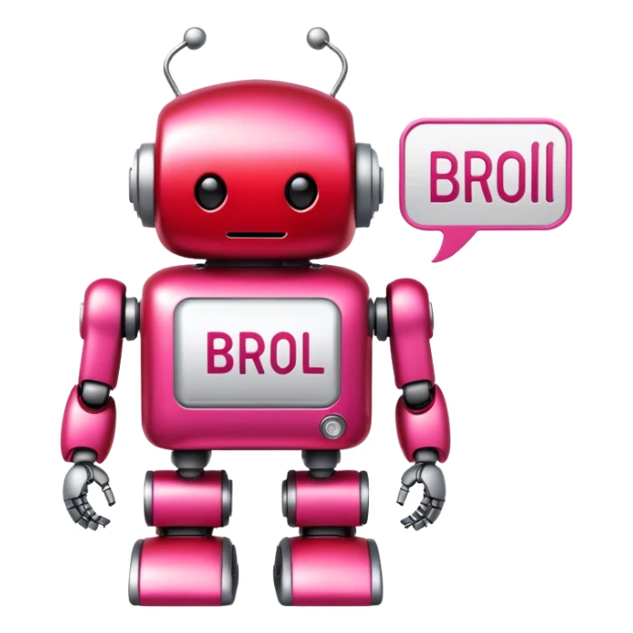 strawberry robot with word text Chill Bro sticker