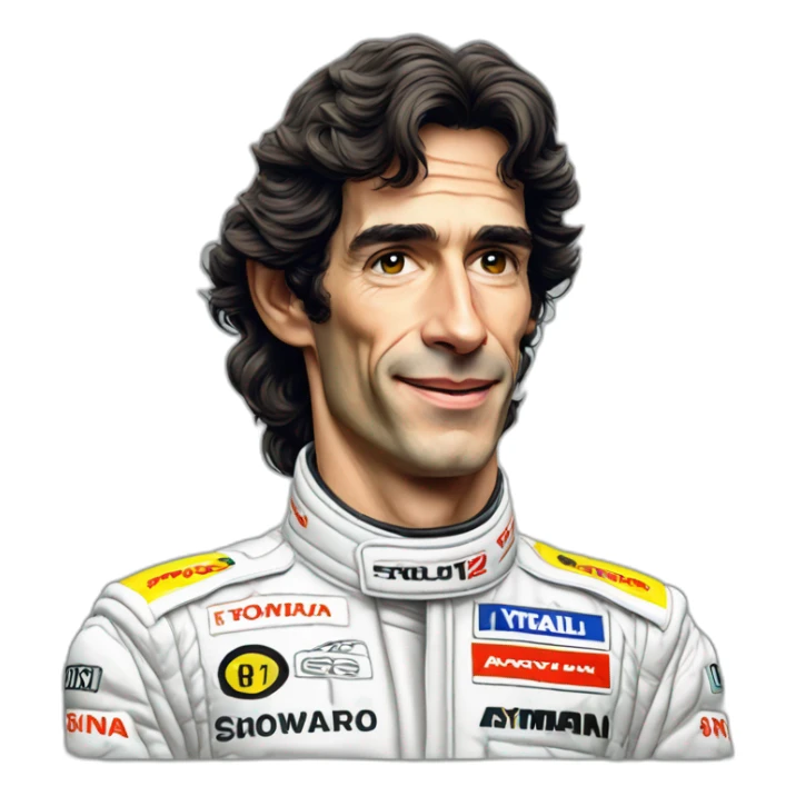 Ayrton Senna formula 1 cartoon sticker