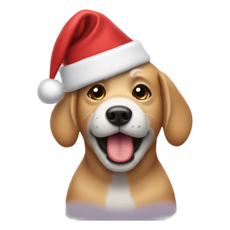 Dog wearing a Santa hat sticker