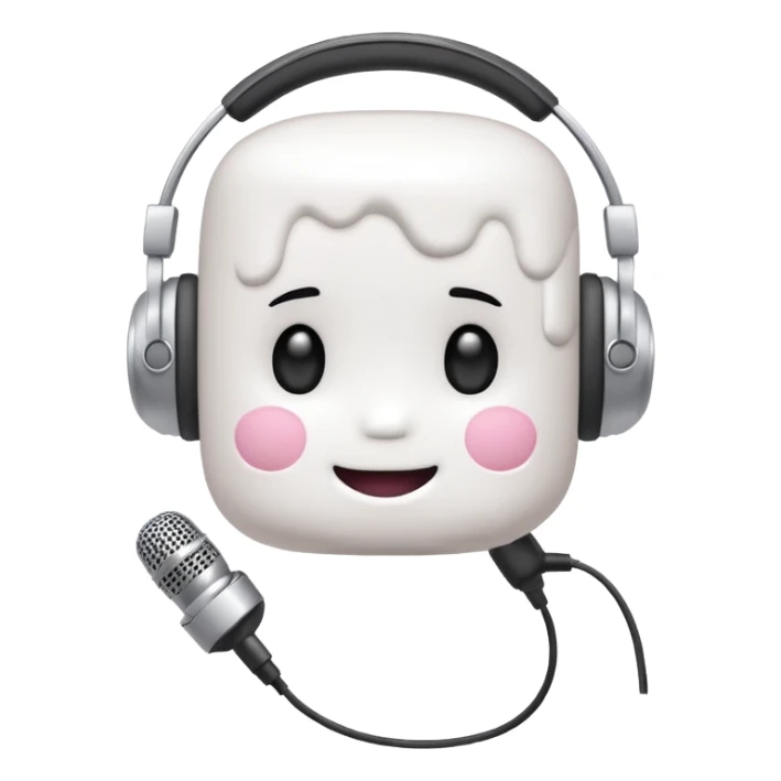 marshmallow head DJ with a microphone sticker