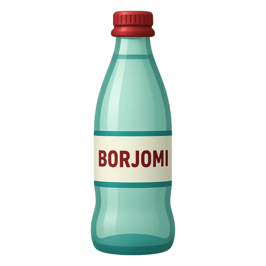 Borjomi water bottle emoji with label, variation 1 sticker