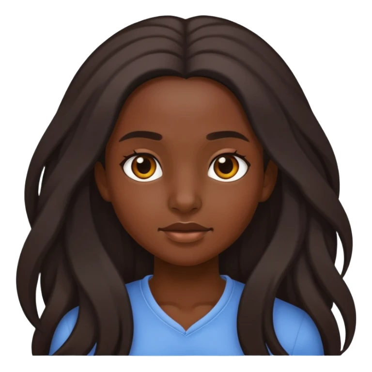 dark-skinned girl with long hair sticker