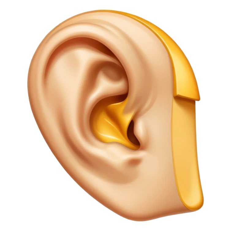 icon of an ear with a diagonal slash, clear ignore meaning sticker