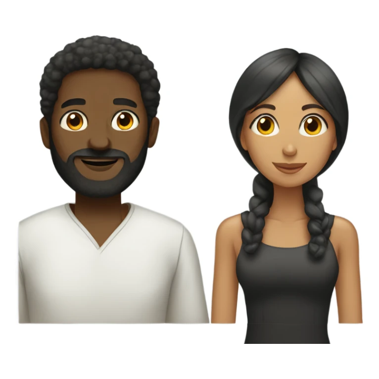Black man with beard and Spanish woman  sticker