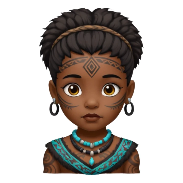 ancient hairy black baby girl, tattooed sticker