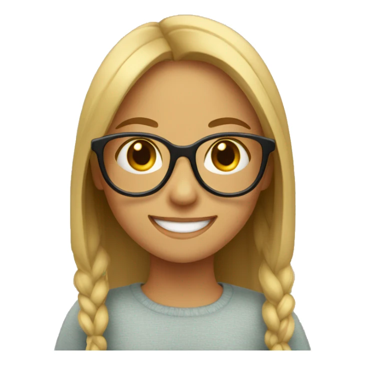 smiling girl with glasses indoors sticker