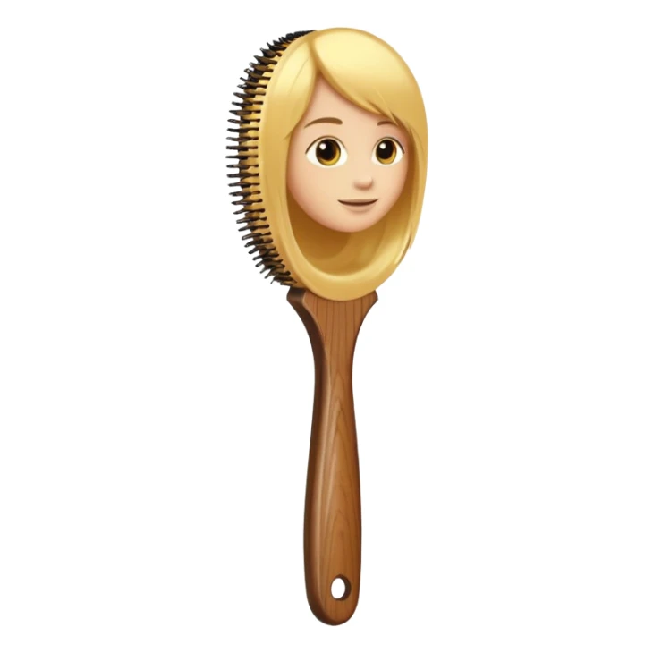 golden hair brush sticker