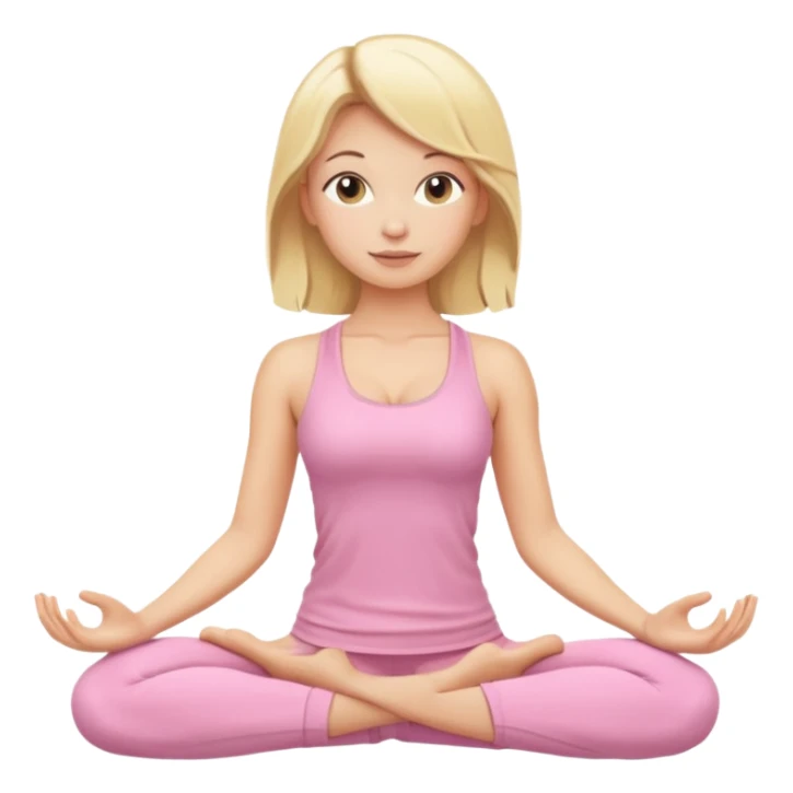 blonde yoga girl light pink clothes n sticker