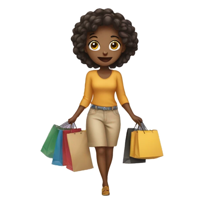 girl with shopping bags sticker