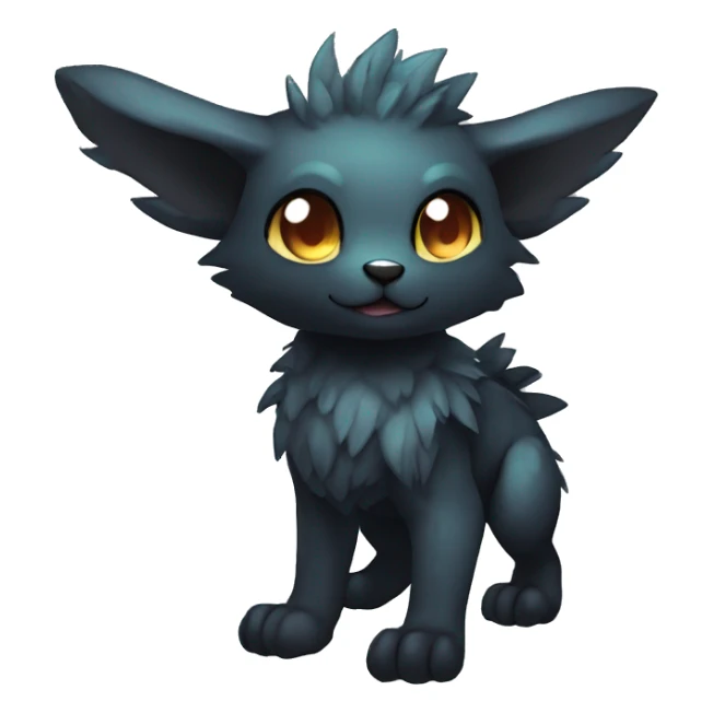 Cute cool fantasy dark-themed animal hybrid Fakemon full body sticker