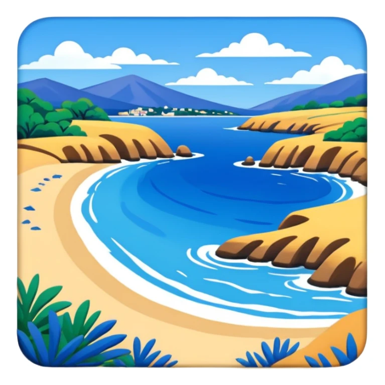 Matisse style BLUE art landscape sticker