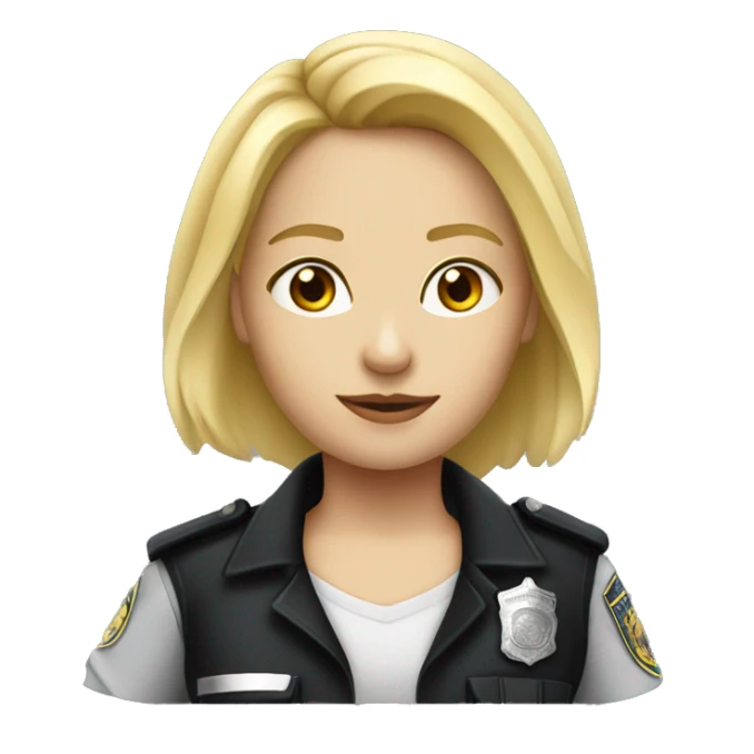 blond girl as a criminal police officer sticker
