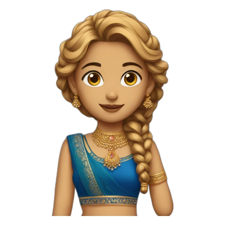 Girl in blue lehnga sticker