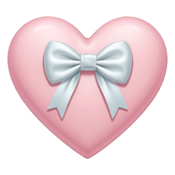 pastel pink heart featuring delicate white bow sticker