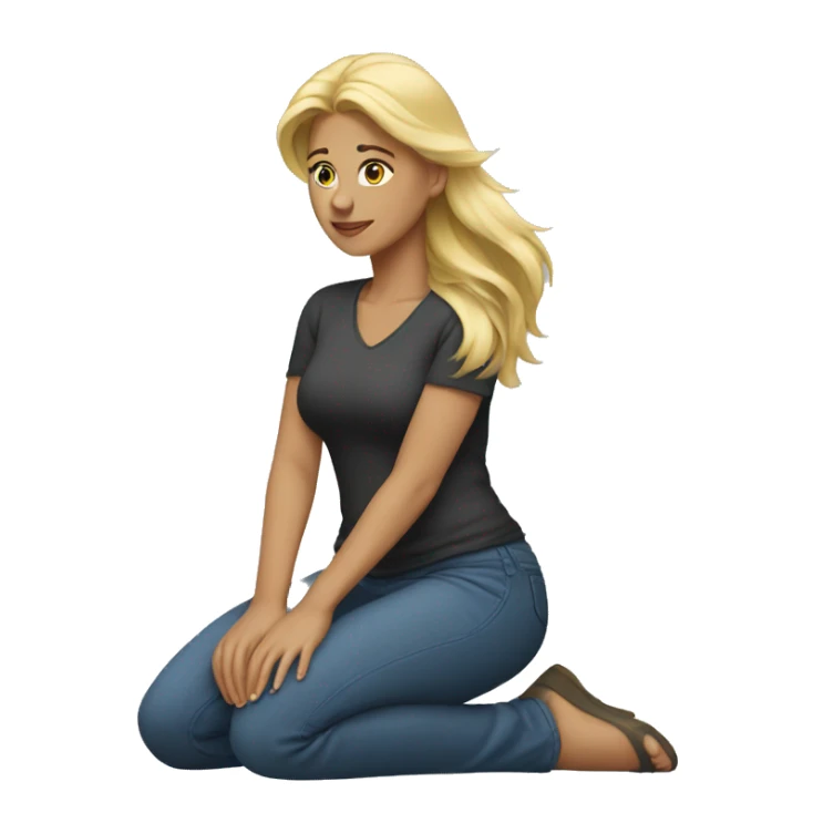 blonde woman kneeling  sticker
