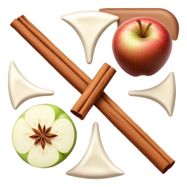White and milk chocolate with apple and cinnamon  sticker