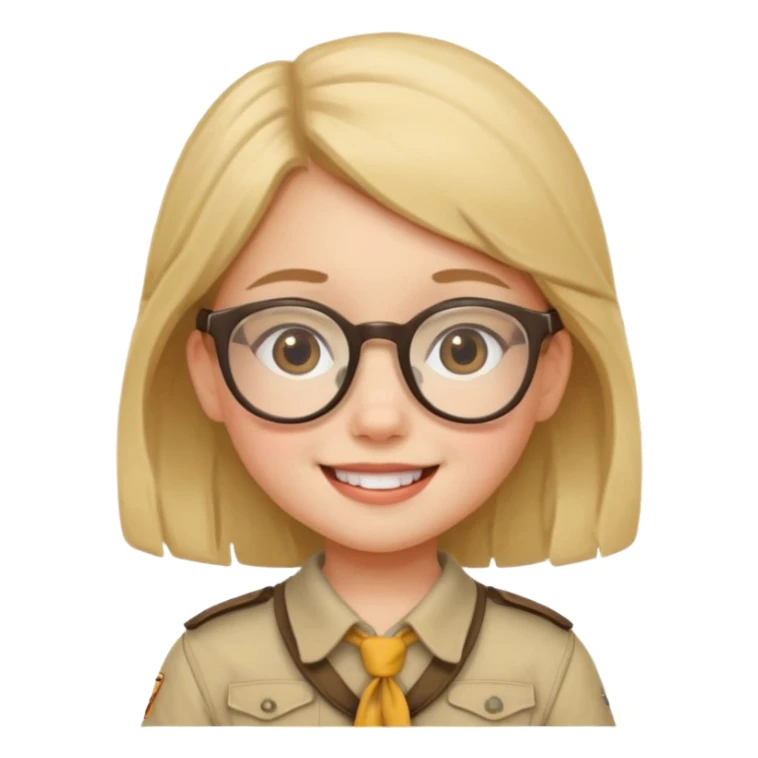 scout girl little with glassess sticker