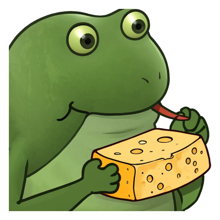 Lobster grabbing a piece of cheese sticker