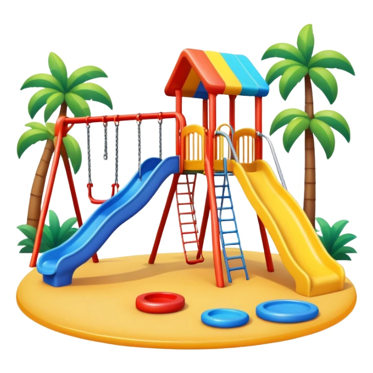 colorful playground with slide and swings sticker