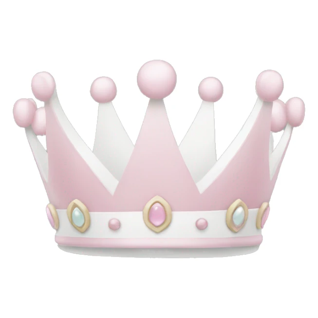 White and pastel pink crown sticker