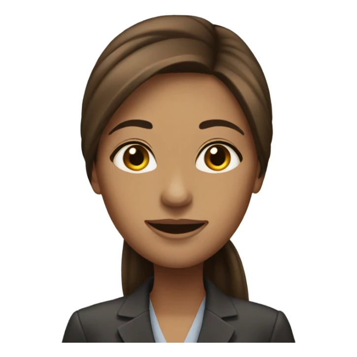 business woman long straight brown hair sticker