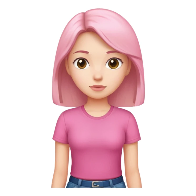 girl with pink shirt with hand on her hip sticker