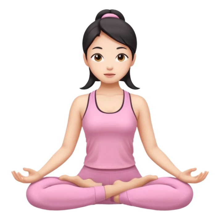 asian yoga girl light pink clothes  sticker