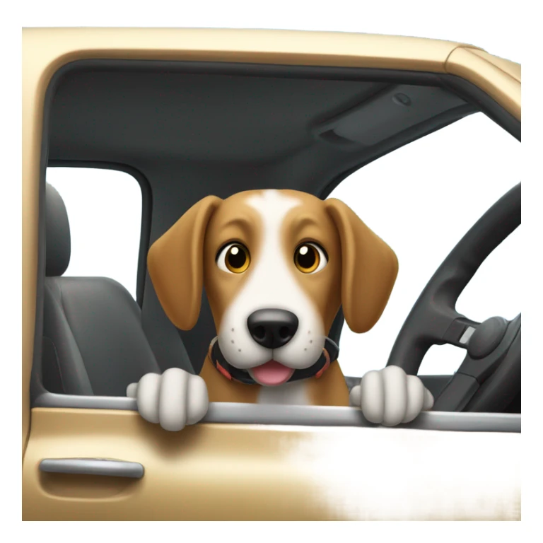 Dog driving a lowered truck sticker