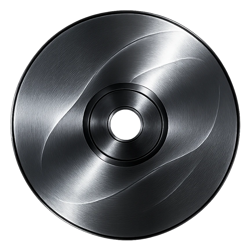 A minimalist CD disc with abstract pattern, glowing effect, blue color sticker