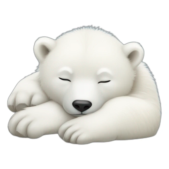 Baby polar bear sleeping nose point rightlandscape sticker