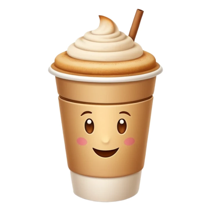 karak chai in a simple paper cup, warm tea color, minimal background, inspired by reference photos, apple emoji style sticker