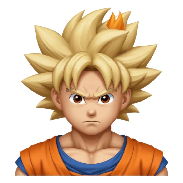 Emoji San goku plus petit niveau image , concentrer comme avant un combat contre un adversaire,  sticker