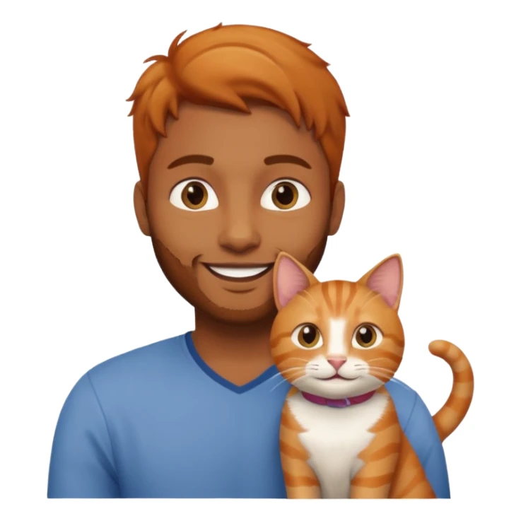 Brown guy with orange cat sticker