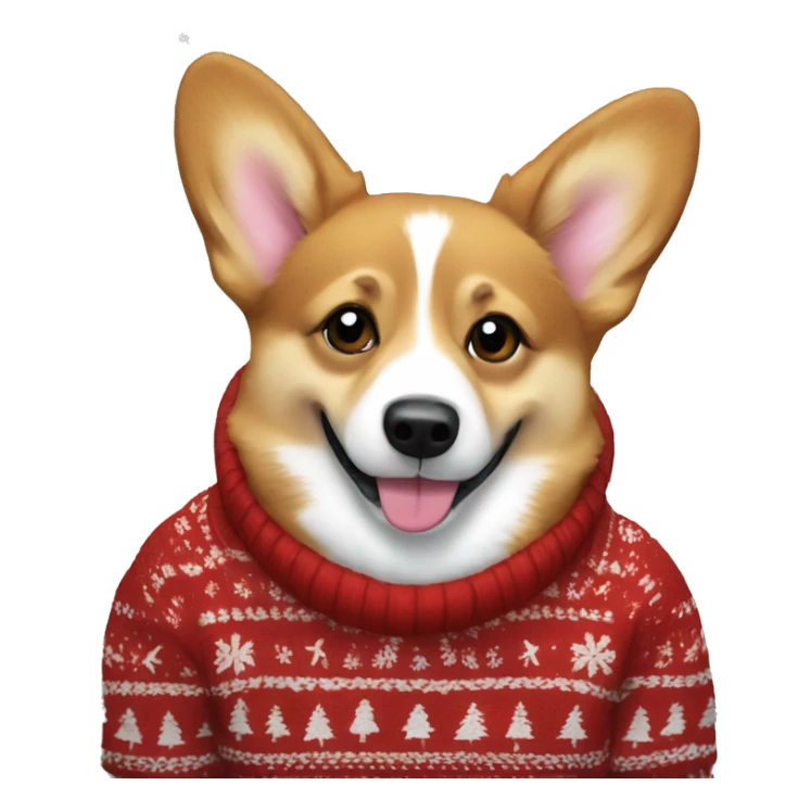 Corgi in a Christmas sweater sticker