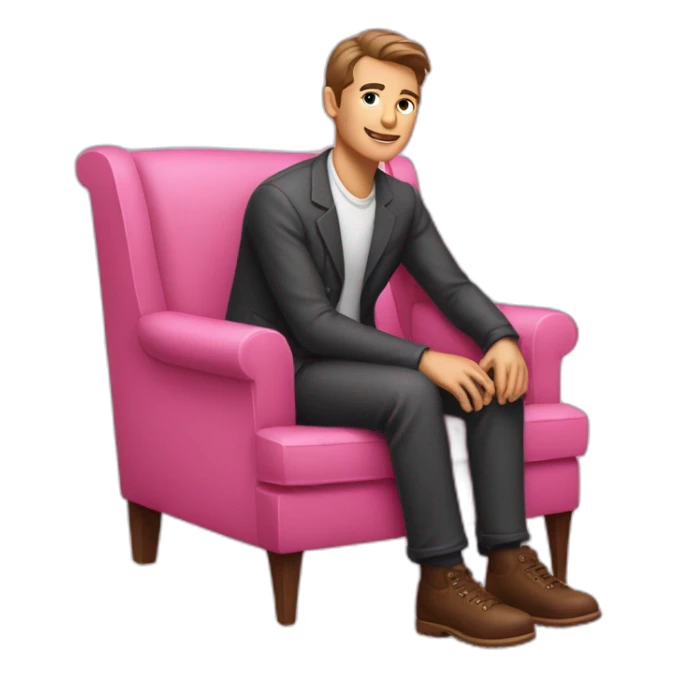 Robert Scott Wilson Scott sitting on pink chair sticker