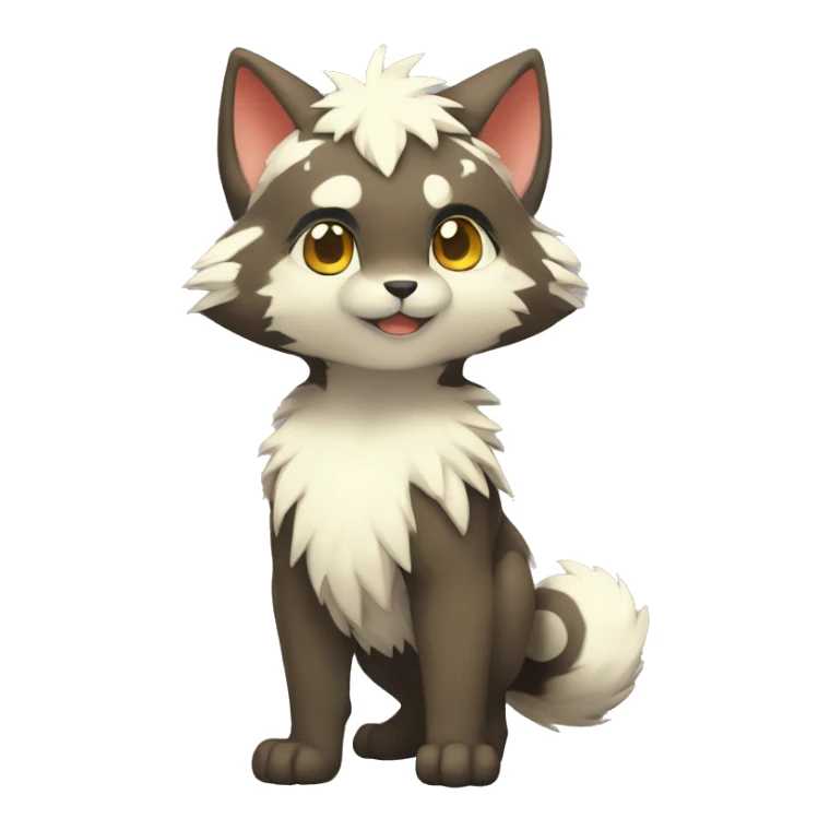 shiny, patterns, Kemono-style, Chibi, Anthro-Fur-Sona-Fakémon, Full Body sticker