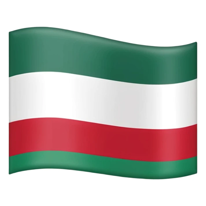 flag of Chechnya Ichkeria with simple design, green, white, red bands, thin golden stripe, no text sticker