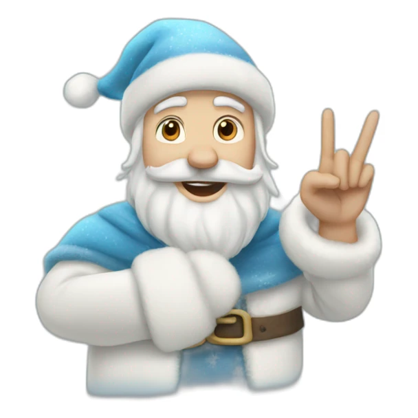 Father Frost shows hand sign of the horns sticker