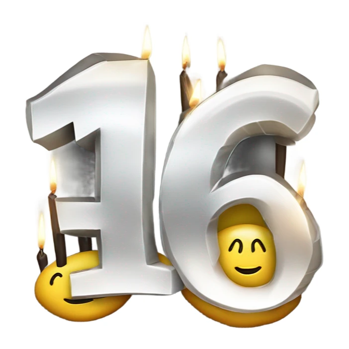 Geburtstagskrone in Silber für einen 16. Geburt  sticker