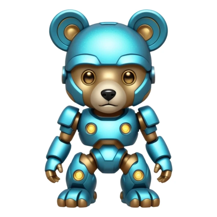 glitter mech bear cian cyberpunk sticker