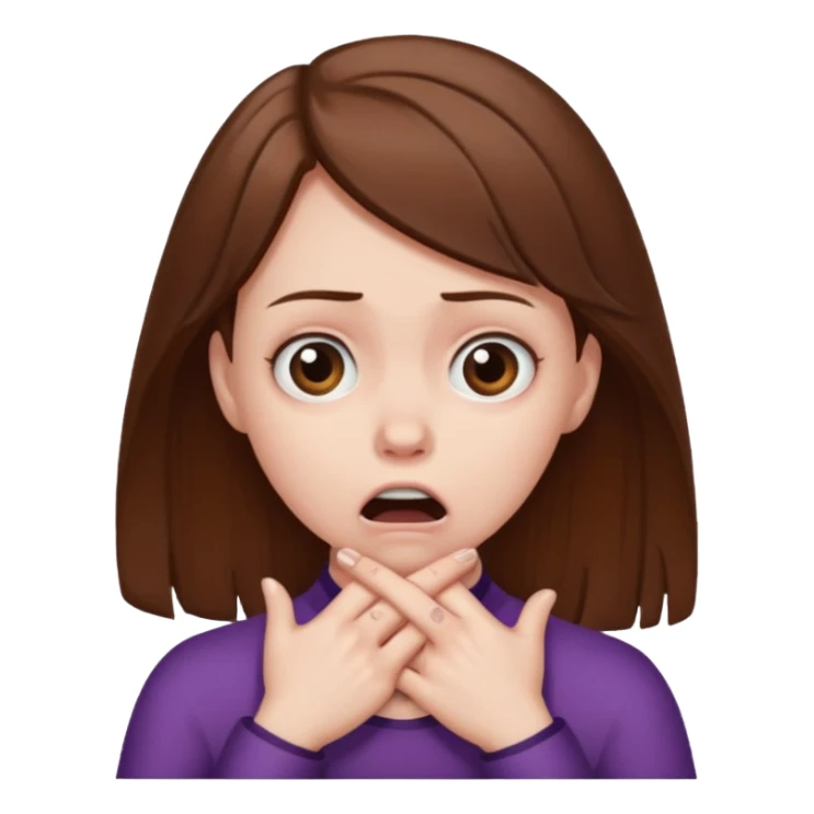 Girl pretending to choke herself  sticker