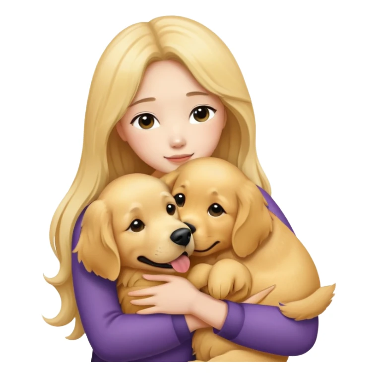 Jennie kim hugs a Golden Retriever sticker